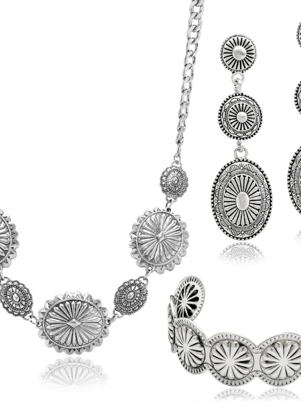 Western Concho 3-Piece Jewelry Set for Women